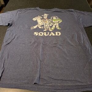 Disney Toy Story Woody Buzz Lightyear Squad Pixar Blue Soft Tee size 2XL
